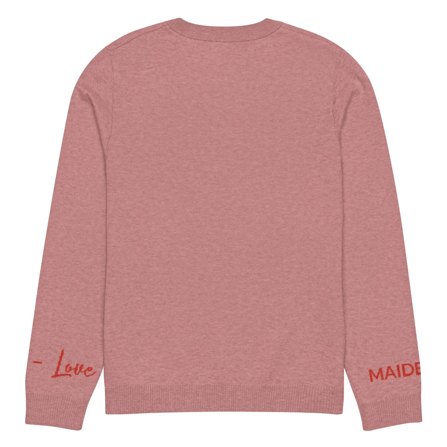 Heart Knitted crew neck sweater CORAL