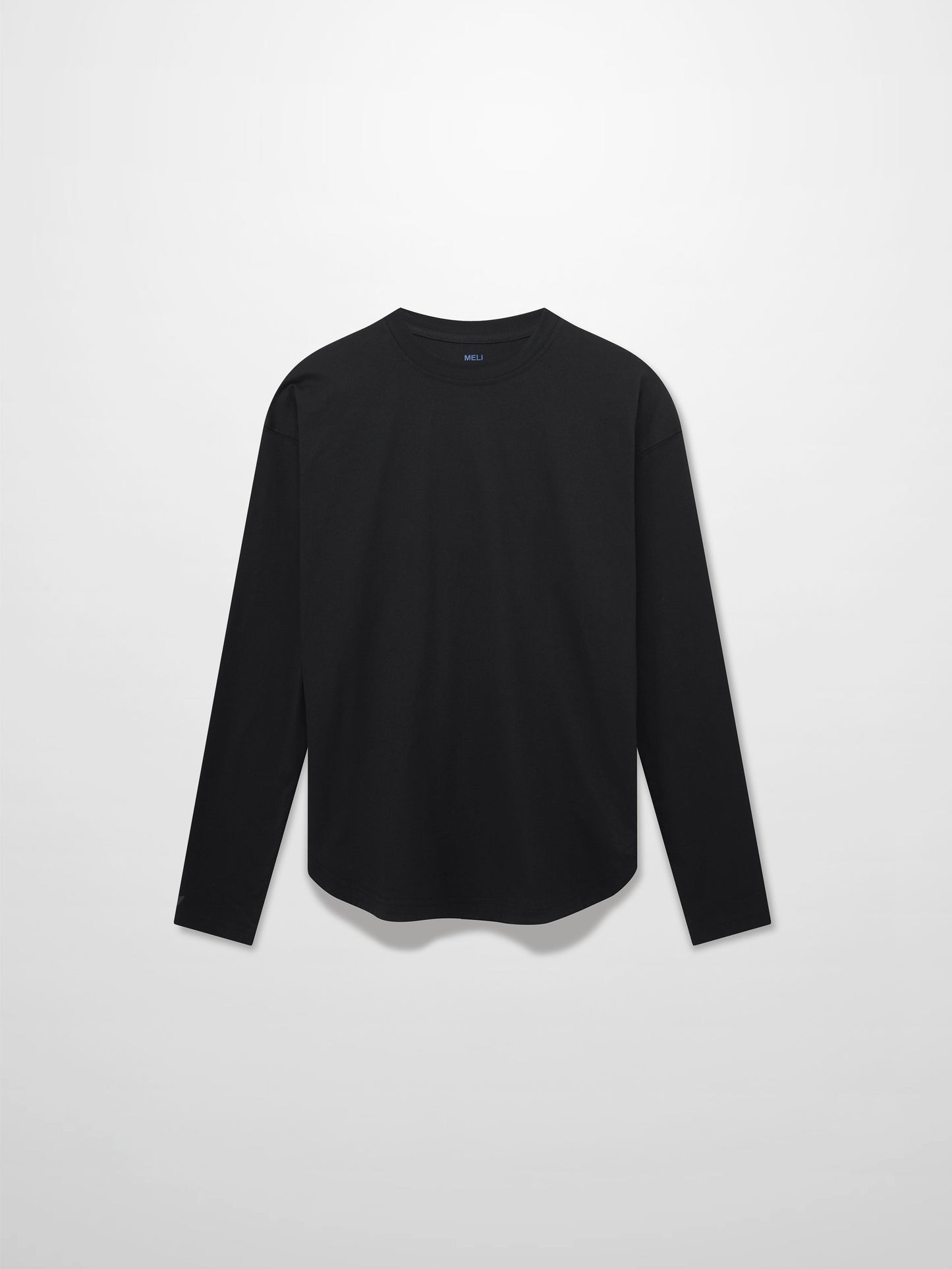 Oversized Rounded Hem T-Shirt-Black