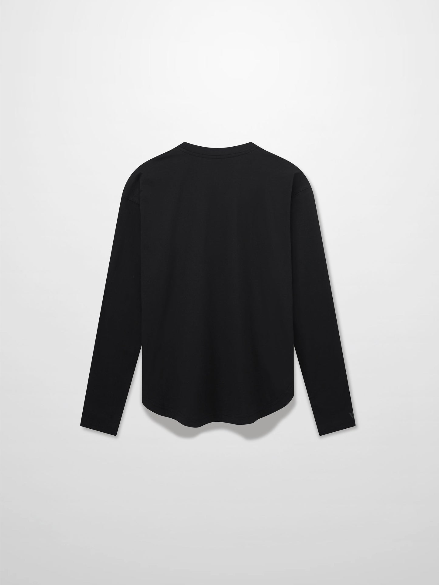 Oversized Rounded Hem T-Shirt-Black