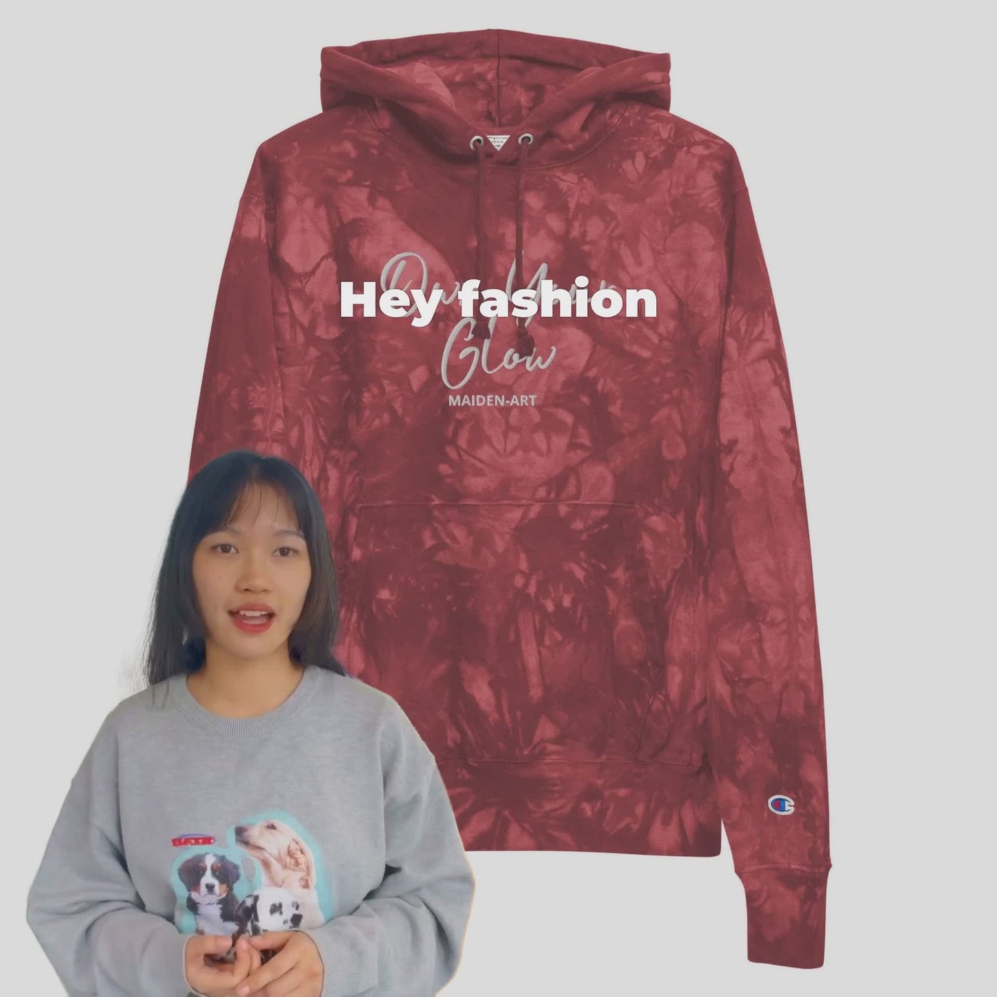 Heart - Knitted crew neck sweater PINE