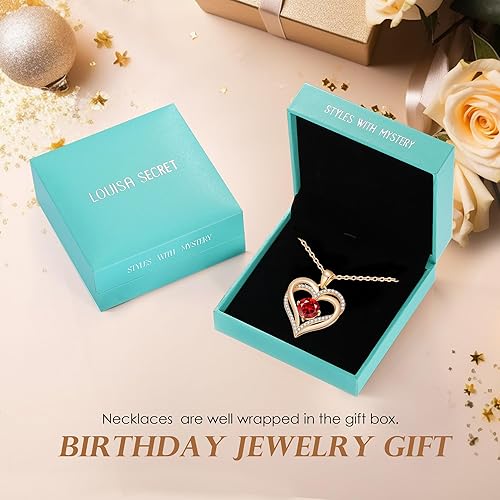 Rose Gold 1 Jan Heart Birthstone Necklace