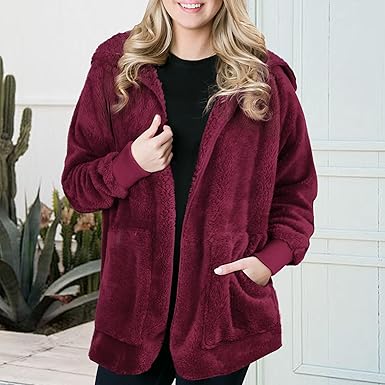 Velvet Fuzzy Jacket Hooded Cardigan