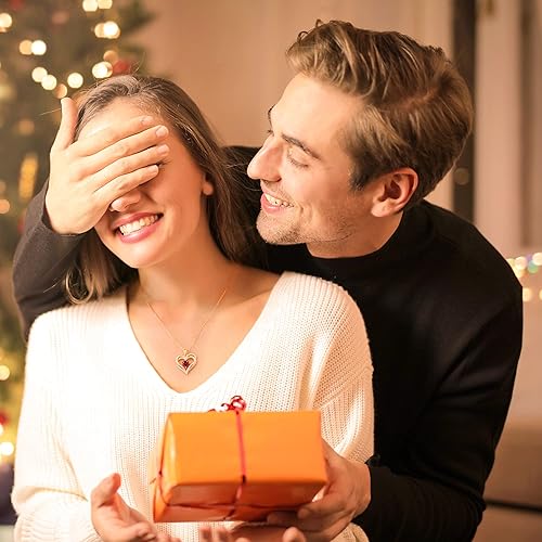 Rose Gold  Rose Gold 07/01-July/Jan Feb Heart Birthstone Necklace