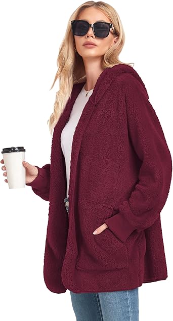 Velvet Fuzzy Jacket Hooded Cardigan