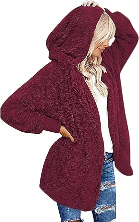 Velvet Fuzzy Jacket Hooded Cardigan