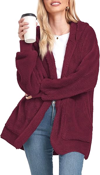 Velvet Fuzzy Jacket Hooded Cardigan