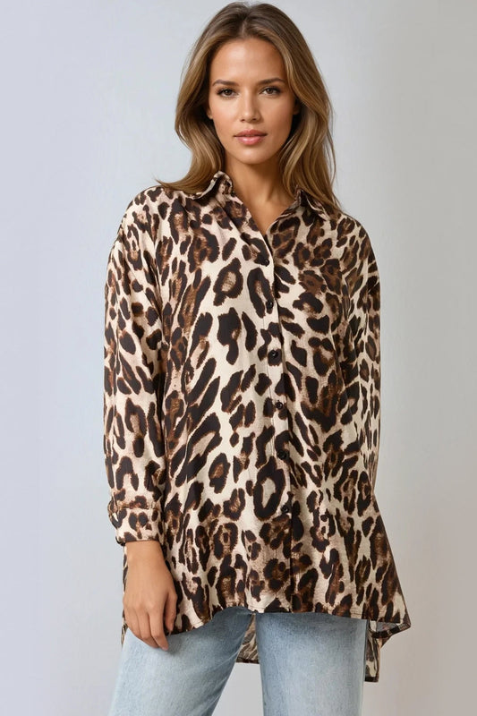 Leopard Print Oversized Shirt
