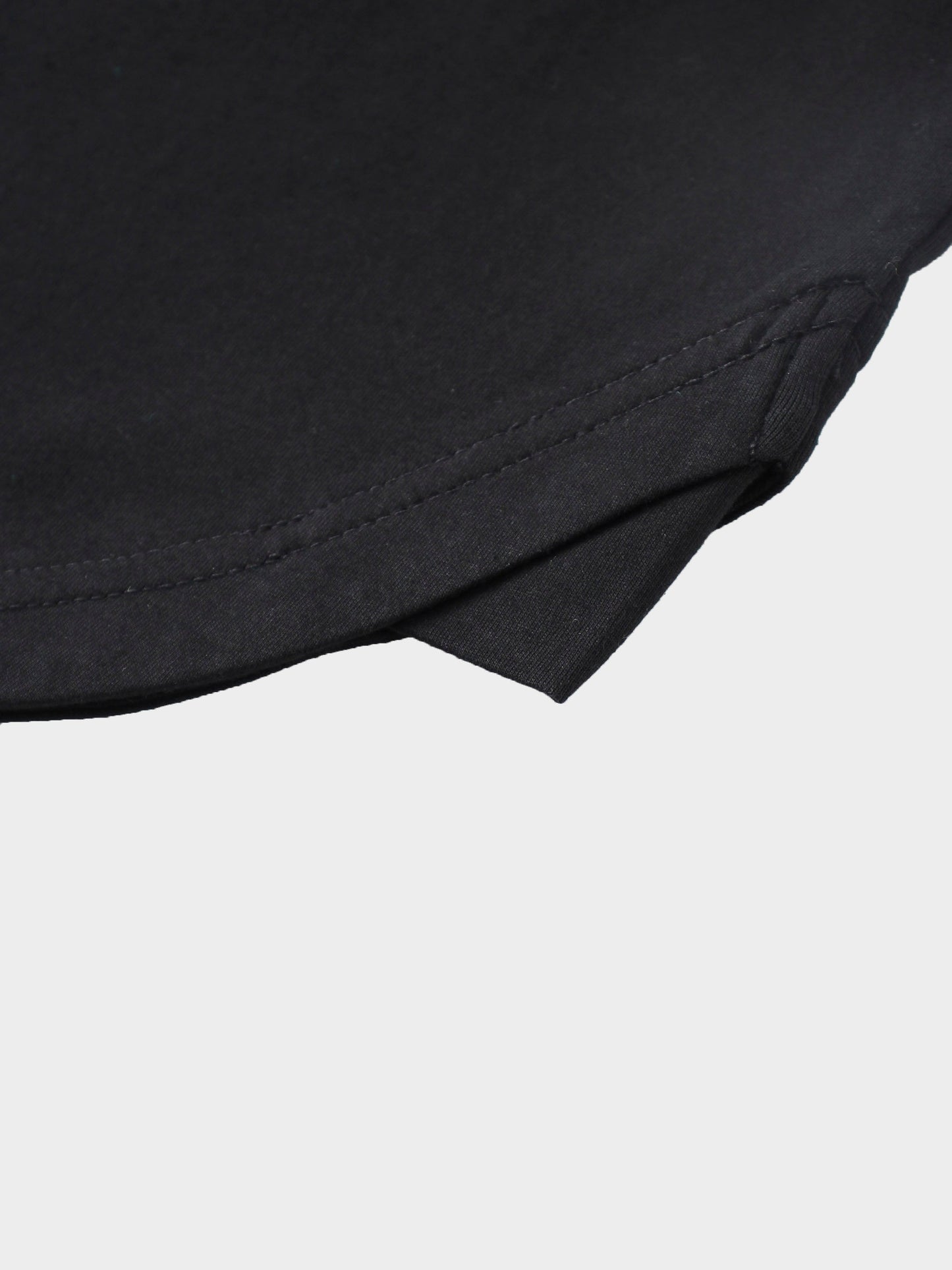 Oversized Rounded Hem T-Shirt-Black