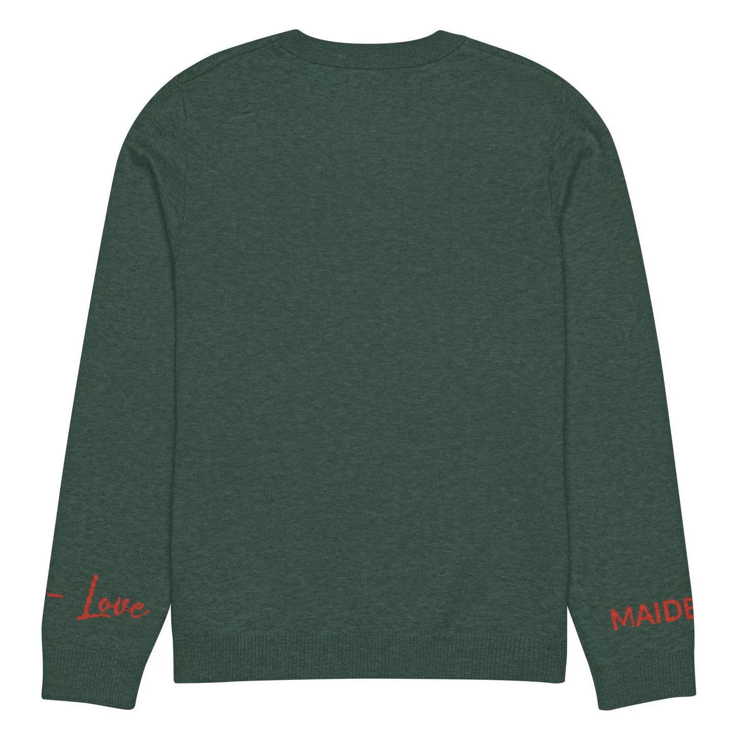 Heart - Knitted crew neck sweater PINE
