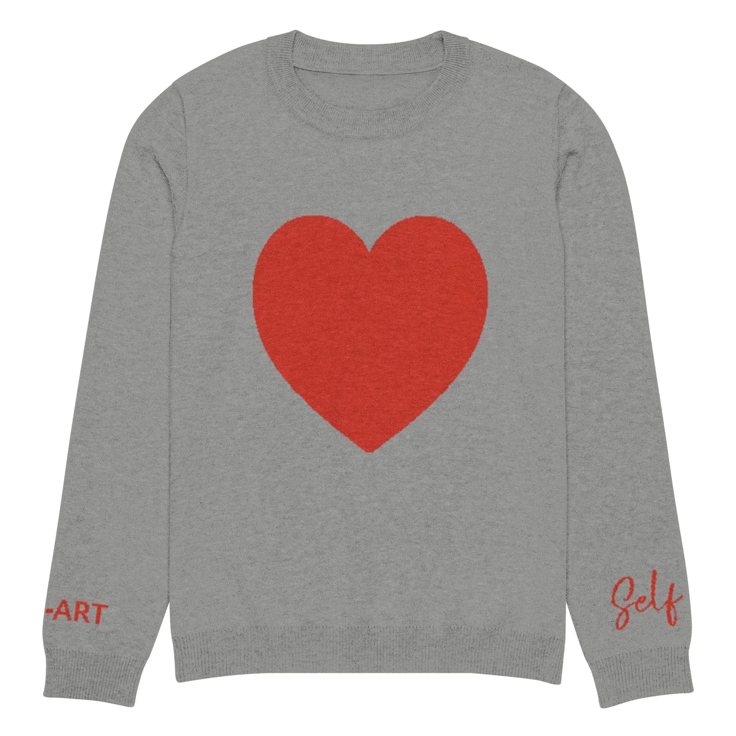 Heart - Knitted crew neck sweater GREY | crew neck knitted sweater