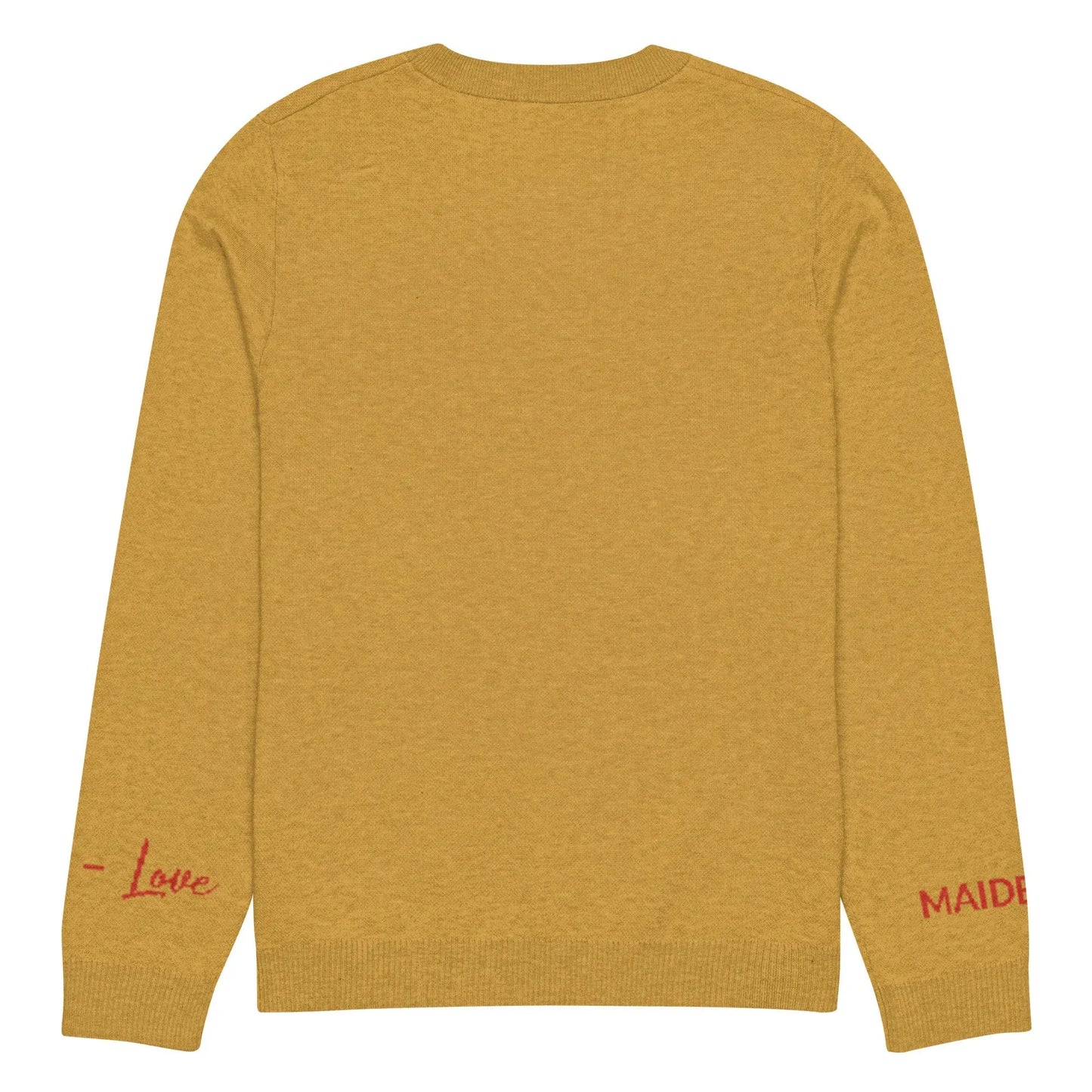 Heart - Knitted crew neck sweater MUSTARD