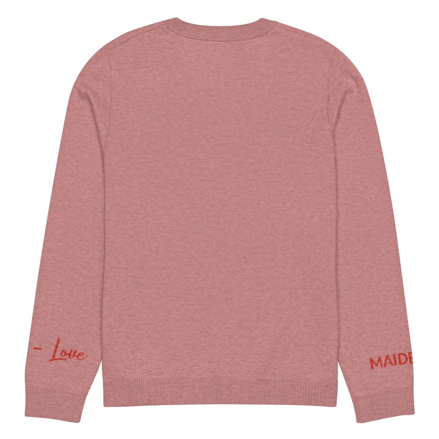 Heart Knitted crew neck sweater CORAL