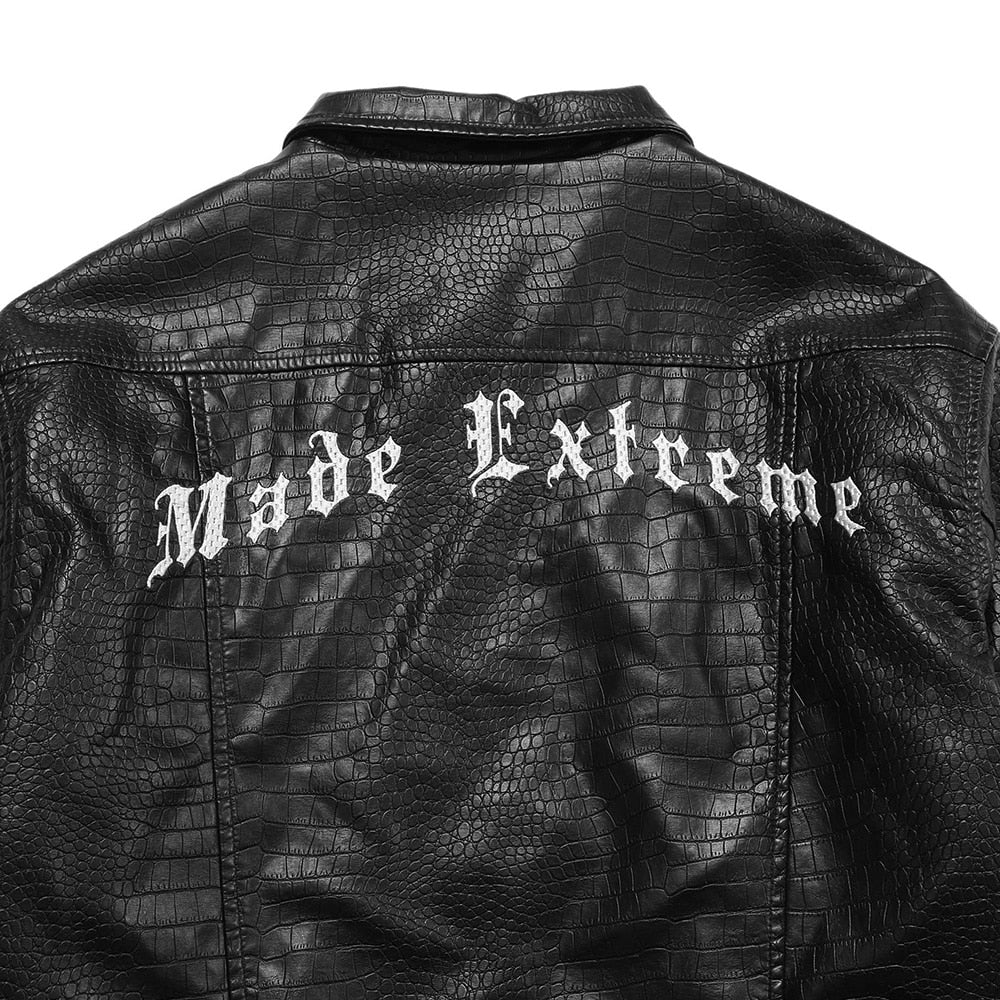 Motorcycle Jacket Vintage High Street Punk Fashion Turn-down Collar Coat